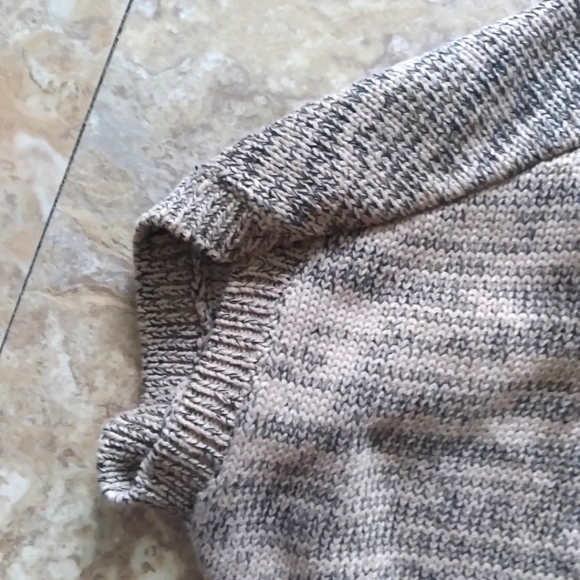 Loft Tan & Black Open Front Sweater Shrug, size Large - Picture 2 of 7